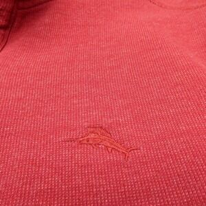 Tommy Bahama Mens‎ Red Half Button Pullover Sweatshirt